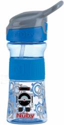 NUBY Sticla sport NUBY cu paie rabatabil moale 360 ml, albastru, 3+ (AGSNV0414021BLUE)