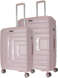 BONTOUR Charm rose gold 4 kerekű közepes bőrönd és nagy bőrönd (130846-Pink-M-L)