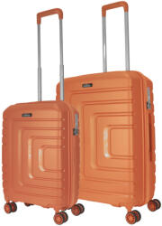 BONTOUR Charm narancssárga 4 kerekű kabinbőrönd és közepes bőrönd (130844-SunsetGold-S-M)