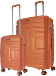 BONTOUR Charm narancssárga 4 kerekű kabinbőrönd és nagy bőrönd (130845-SunsetGold-S-L)