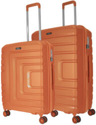 BONTOUR Charm narancssárga 4 kerekű közepes bőrönd és nagy bőrönd (130846-SunsetGold-M-L)