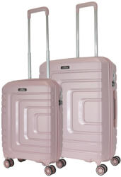 BONTOUR Charm rose gold 4 kerekű kabinbőrönd és közepes bőrönd (130844-Pink-S-M)