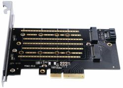 ORICO PCI-E bővítőkártya - PDM2 /36/ (PCI-E 3.0 x4, Kimenet: M. 2 NVMe, Max. : 2x 2TB, M-key/B-key) (ORICO-PDM2-BP) - mentornet