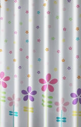 Aqualine textil zuhanyfüggöny 180x180 cm, fehér mintával ZV025 (ZV025)