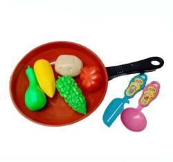  Set accesorii pentru bucatarie, tigaie cu legume si ustensile, 8 piese, 30 cm (NBNGJ3508) Bucatarie copii