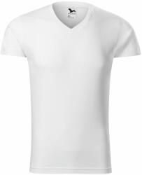 MALFINI Tricou bărbați Slim Fit V-neck - Albă | L (1460015)