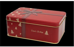 The Box Fémdoboz karácsonyi csomag, dombornyomott, piros, 192x127x75mm