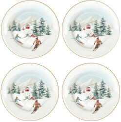 Easy Life Chalet porcelán desszerttányér szett 4db-os, 19cm, díszdobozban