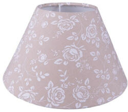 Clayre & Eef Textil lámpaernyő bézs-fehér virágos, műanyag belsővel, 26x17cm
