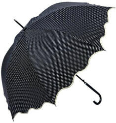 Clayre & Eef Pöttyös esernyő hullámos szélű, átmérő 98cm, fekete