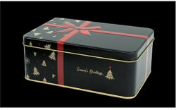 The Box Fémdoboz karácsonyi csomag, dombornyomott, fekete, 192x127x75mm