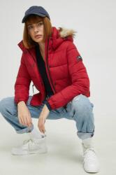 Superdry rövid kabát női, piros, téli - piros XS - answear - 35 990 Ft