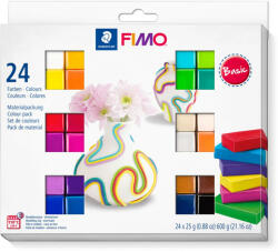FIMO Soft süthető gyurma készlet - 24 x 25 g, Alapszínek