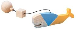 Mobbli Jucarie Montessori din lemn, balena pentru centru activitati, albastru-galben, Mobbli (MBL-ZW-CL-06)