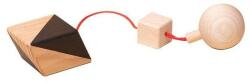 Mobbli Jucarie Montessori din lemn, romboedru pentru centru activitati, negru-lemn natur, Mobbli (MBL-FG-BW-04)