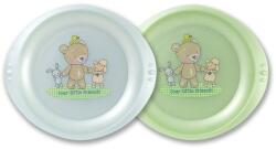 Rotho-Baby Design Farfurie plata LittleFrends Baby blue 2/set 6L+ Rotho-babydesign (30623-0224-AZ) Set pentru masa bebelusi