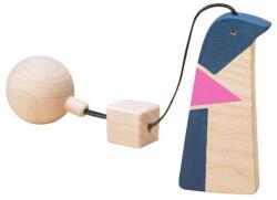 Mobbli Jucarie Montessori din lemn, pinguin pentru centru activitati, albastru-roz, Mobbli (MBL-ZW-CL-08)