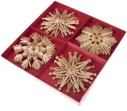 4home Set ornamente de Crăciun Fulgi, din paie, 12 buc