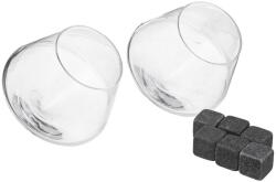 Secret De Gourmet Set servire whisky Gob 2 pahare 300 ml si 6 pietre granit 2 cm Pahar