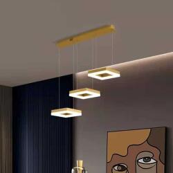 Lustra Led Tip Pendul, 3711-3, Inaltime Reglabila, 20x20 Cm, 96w, Auriu