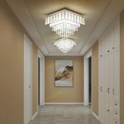 Lustra Led Patrata, Cu Cristale 9552-500F