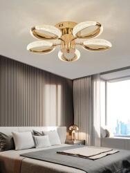  Lustra LED 81/5, Cu Telecomanda, 3 Tipuri De Lumina, Intensitate Reglabila, 72W, Auriu