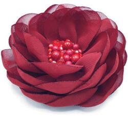 Zia Fashion Brosa eleganta floare mare bordo din voal 10 cm, Corizmi, Garnet Floral Charm