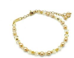 Zia Fashion Bratara subtire perle si cristale mici aurii, Corizmi, Sweet Gold