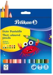 Pelikan Creioane colorate Jumbo 12 culori + ascutitoare Pelikan 700160 (700160)