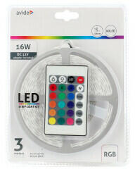 Avide LED szalag szett beltéri: 3 méter RGB 5050-30 szalag + távirányító + tápegység (ABLSBL12V5050-30RGB)