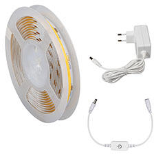 Kanlux Fehér LED szalag szett (3 méter meleg fehér COB LED csík + tápegység + érintős dimmer) (26326)