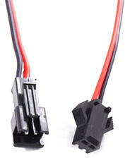 ANRO LED Szerelt csatlakozó pár 2 eres (SM2P10 Wire connector (red black - 2x10 cm))