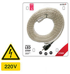 Avide 220V LED szalag szett: 5 méter melegfehér szalag, vízálló IP67 védett csőben, kültéri dekorációhoz (ABLSBL-220V-3528-60WW67)