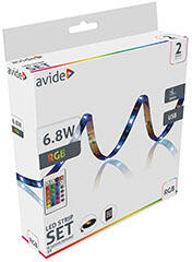 Avide - USB csatlakozós színváltós LED szalag szett: 2 méter RGB + 24 gombos távirányító (ALSBL5V24K-30RGB65)