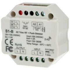 SkyDance LED Triac dimmer fényerőszabályzó vezérlő (100-240V - 1A/csatorna) 1 csatornás S1-B (SkyDance S1-B)