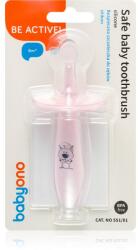 BabyOno Safe Baby Toothbrush perie de dinti pentru copii 6 m+ Pink 1 buc