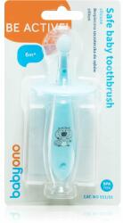BabyOno Safe Baby Toothbrush perie de dinti pentru copii 6m+ Blue 1 buc