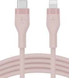 Belkin Cablu Incarcare Belkin BOOST CHARGE Flex Silicone USB-C Lightning Pink (CAA009bt2MPK)