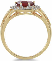  Arannyal Bevont Ezüst Gyűrű Madagaszkári Rubinnal és Fehér Topázz (Y51974/54)