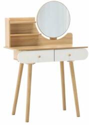 Chomik Masă de toaletă în stil scandinav cu oglindă #white-brown (PHO7865)