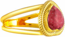Arannyal Bevont Ezüst Gyűrű Thulittal, Méret: 54-55 (PCY10113/54)