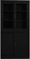vidaXL Fekete acél tolóajtós irodai szekrény 90 x 40 x 180 cm (335964)