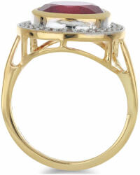 Arannyal Bevont Ezüst Gyűrű Madagaszkári Rubinnal és Fehér Topázz (Y51972/57)