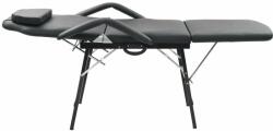 vidaXL Hordozható fekete műbőr arckezelő szék 185 x 78 x 76 cm (110160) - pepita