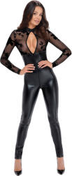 Noir Handmade Powerwetlook & Delicate Strech Tulle Jumpsuit 2730707 Black M