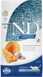N&D Ocean Cat N&D Ocean Cat Farmina Grain Free Adult Hering, dovleac și portocală - 3 x 1, 5 kg