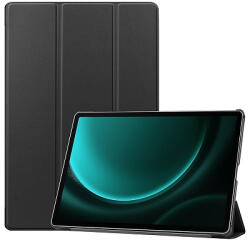  Triple Folding bőrhatású támasztós fliptok Samsung X810, X816 Galaxy Tab S9+, fekete