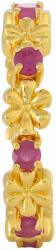 Arannyal Bevont Ezüst Gyűrű Thai Rubinnal, Méret: 59-58 (PCY9965/59)
