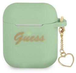 Guess GUA2LSCHSN AirPods borító zöld/zöld Szilikon Charm Heart Collection