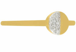  Arannyal Bevont Ezüst Gyűrű Fehér Gyémánttal, Méret: 59-58 (PCY10017/59)